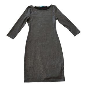 Alice & Olivia Cocktail Dress - Gray/Silver Shimmer with Sheer Back - Size 8